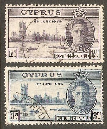 Cyprus 1946 Victory Set. SG164-SG165.